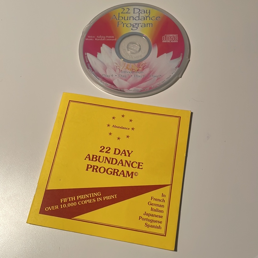 3 for $20 - 22 day abundance program CD and booklet by pacific essences